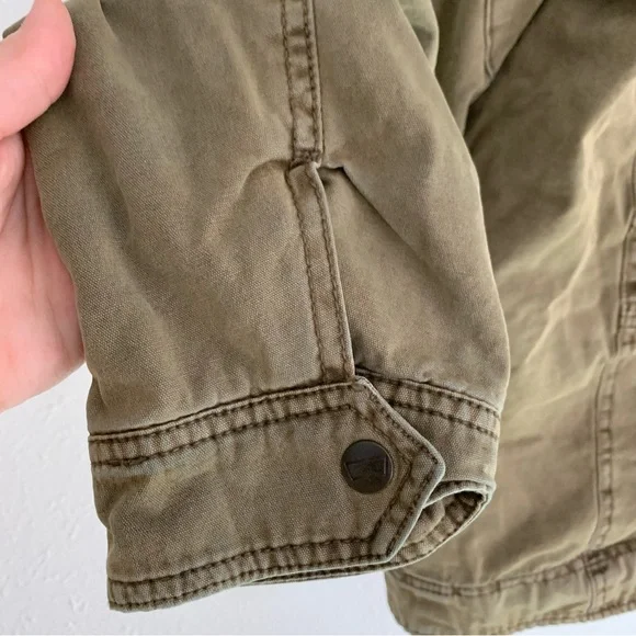 Levi’s Hooded Cotton Canvas Military Trucker Jacket Tan Work Outdoor Layered M - Picture 8 of 16